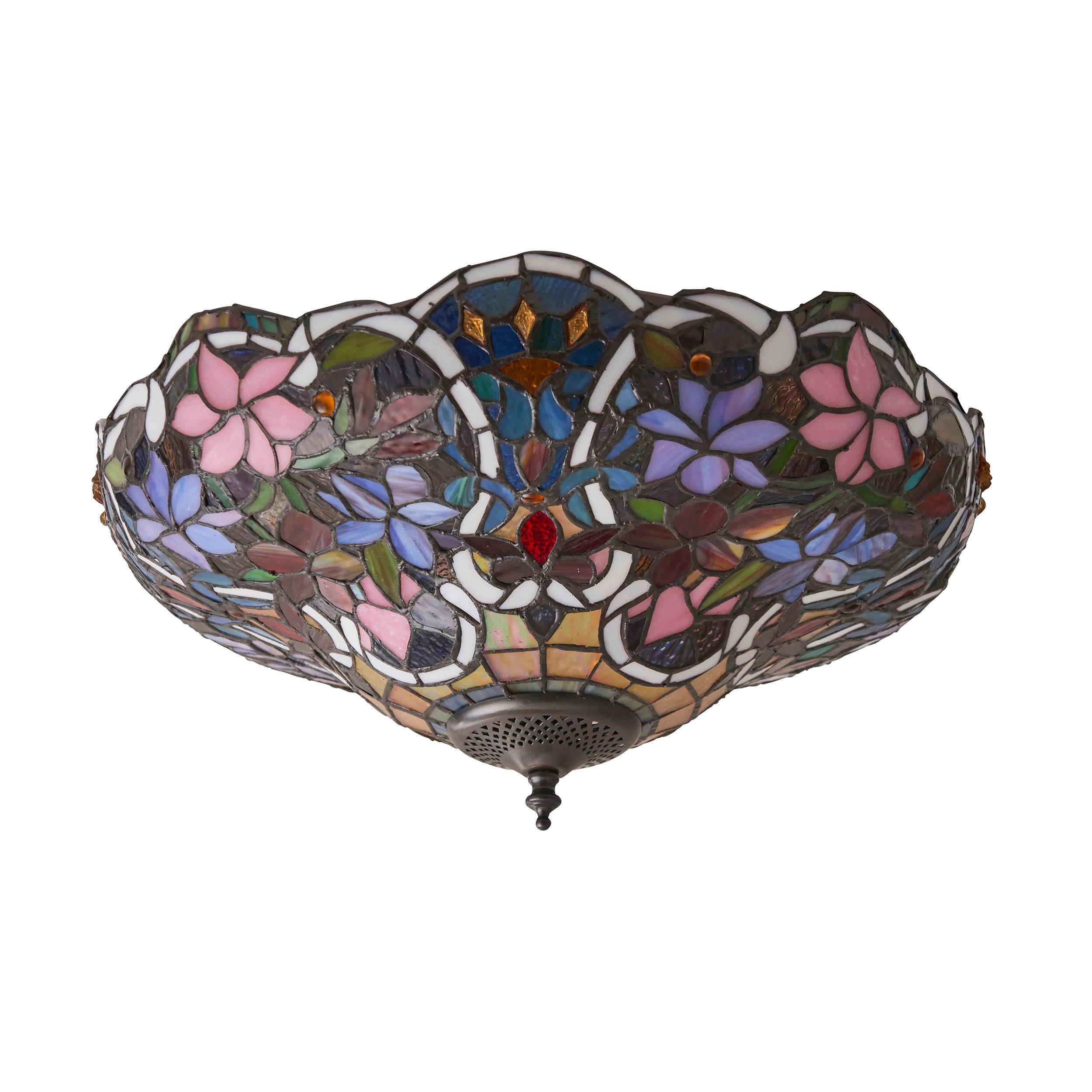 Interiors 1900 Sullivan Flush Tiffany Lampada da Soffitto