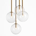 Sospensione a forma di palla in vetro design nordico moderno decorativa loft LED