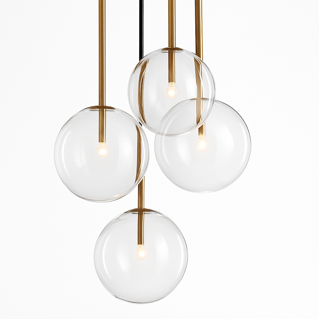Sospensione a forma di palla in vetro design nordico moderno decorativa loft LED