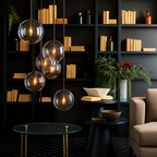 Sospensione a forma di palla in vetro design nordico moderno decorativa loft LED