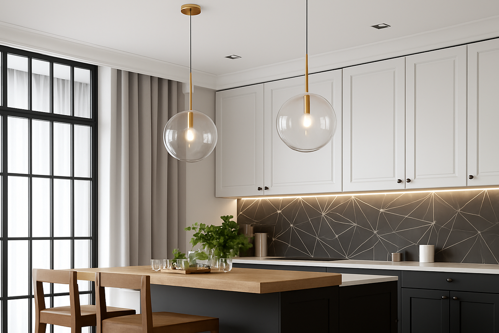 Sospensione a forma di palla in vetro design nordico moderno decorativa loft LED