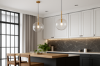 Sospensione a forma di palla in vetro design nordico moderno decorativa loft LED