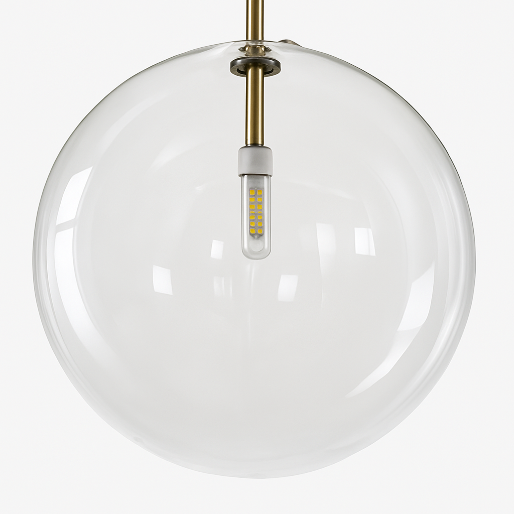 Sospensione a forma di palla in vetro design nordico moderno decorativa loft LED