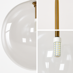 Sospensione a forma di palla in vetro design nordico moderno decorativa loft LED