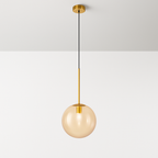 Sospensione a forma di palla in vetro design nordico moderno decorativa loft LED