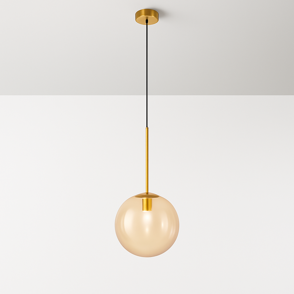 Sospensione a forma di palla in vetro design nordico moderno decorativa loft LED