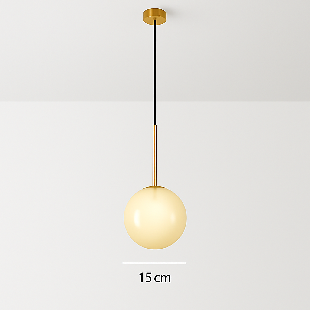 Sospensione a forma di palla in vetro design nordico moderno decorativa loft LED