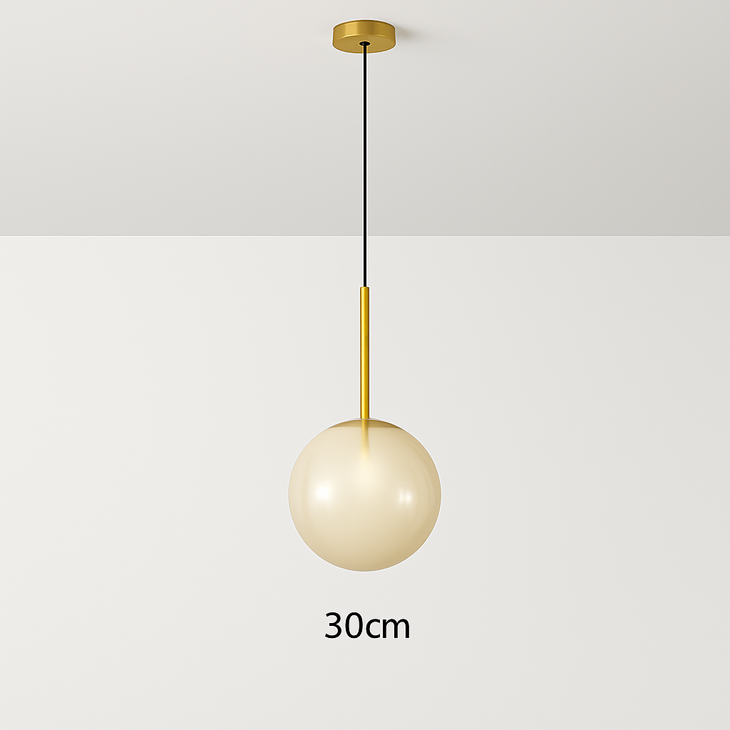 Sospensione a forma di palla in vetro design nordico moderno decorativa loft LED
