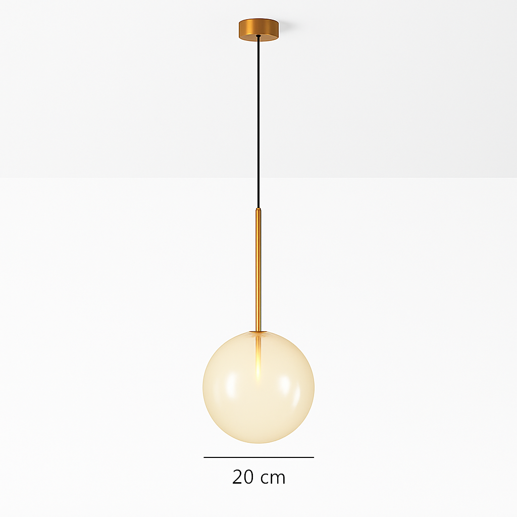 Sospensione a forma di palla in vetro design nordico moderno decorativa loft LED
