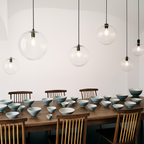 Sospensione design boule in vetro a LED oro rosa o nera
