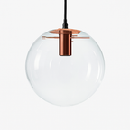 Sospensione design boule in vetro a LED oro rosa o nera