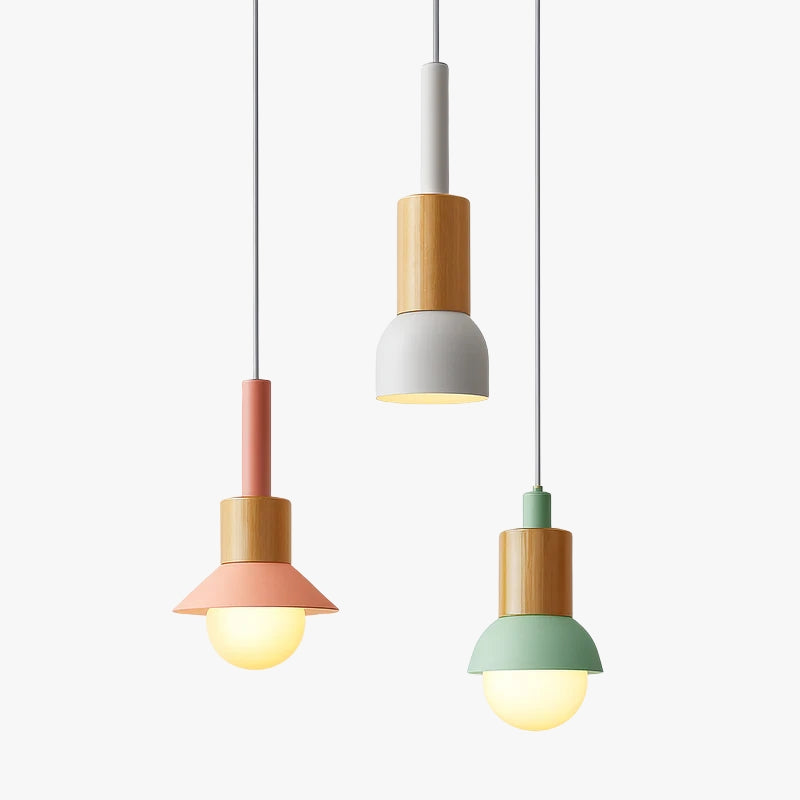 Sospensione di design in legno e metallo di diverse forme Window