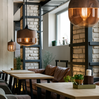 Sospensione in legno e vetro Loft Retro