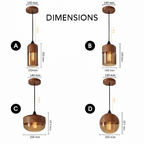 Sospensione in legno e vetro Loft Retro