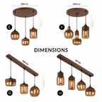 Sospensione in legno e vetro Loft Retro