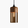 Sospensione in legno e vetro Loft Retro