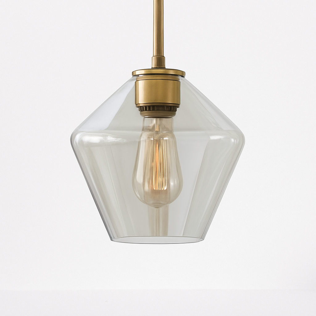 Design sospensione a LED in metallo e vetro di forme multiple