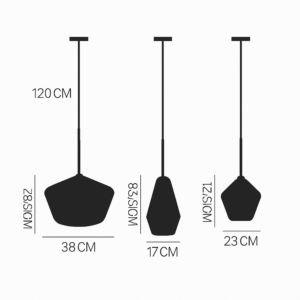 Design sospensione a LED in metallo e vetro di forme multiple