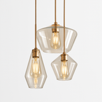 Design sospensione a LED in metallo e vetro di forme multiple