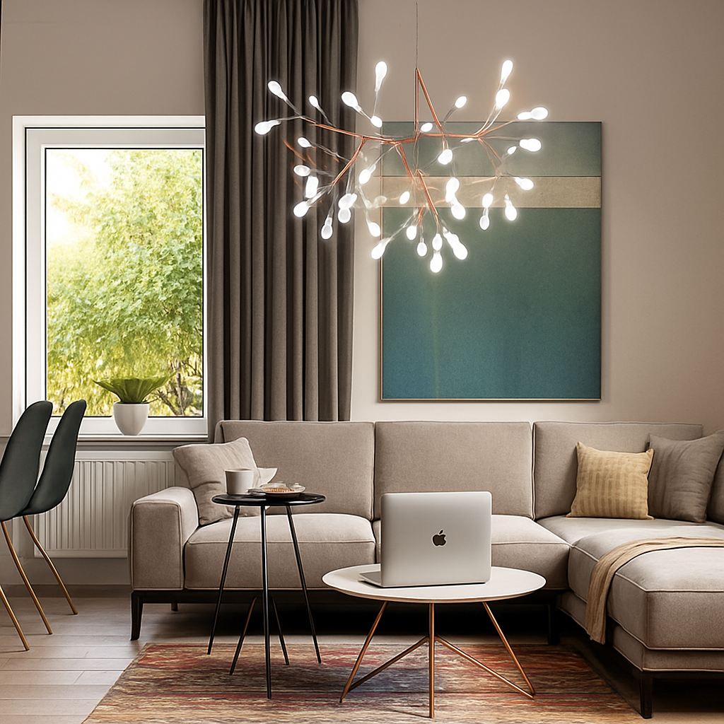 Design moderno della sospensione LED albero colore rame o nero Casa