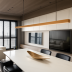 Sospensione design moderna LED in legno allungato Hang