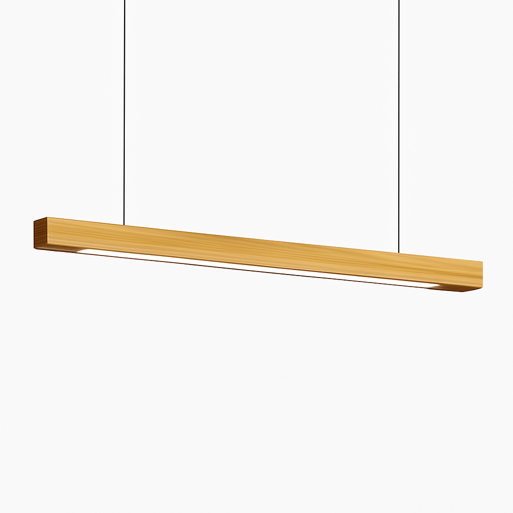 Sospensione design moderna LED in legno allungato Hang