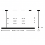 Sospensione design moderna LED in legno allungato Hang