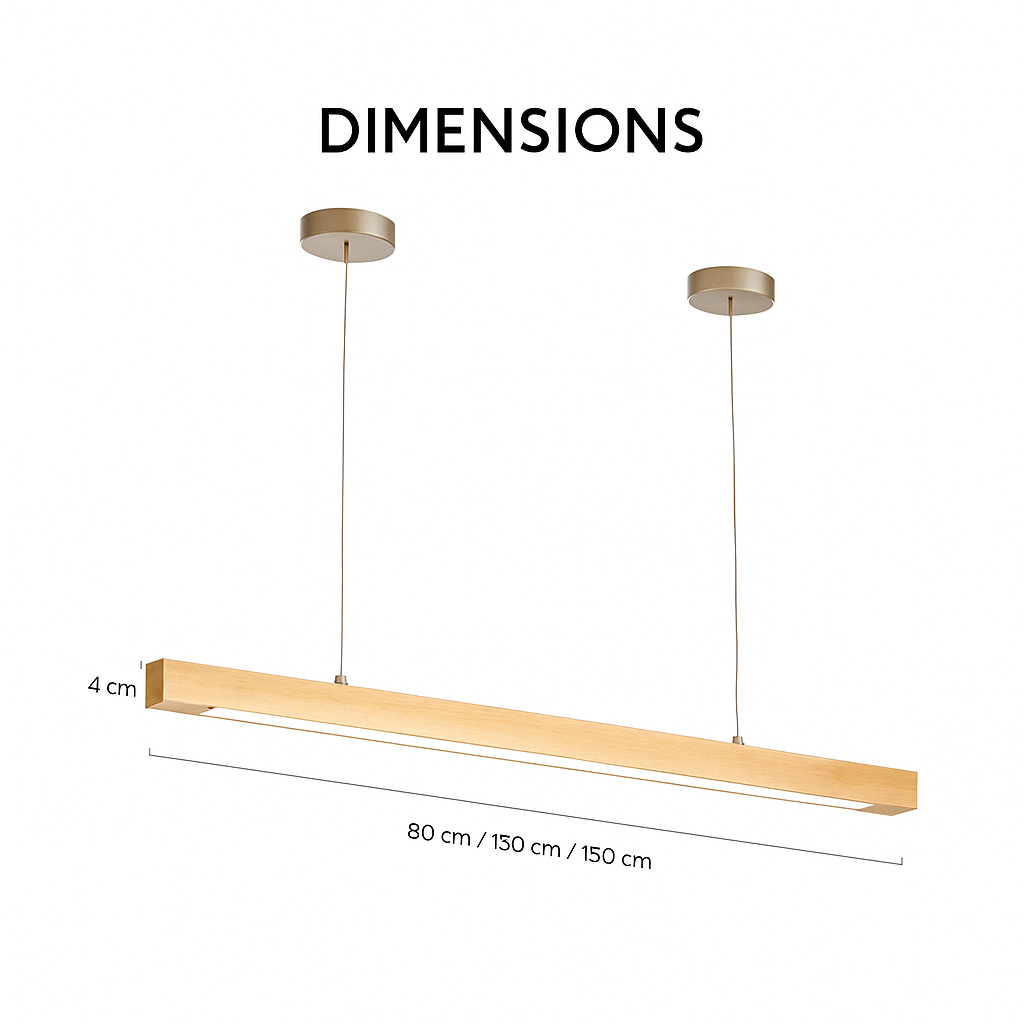 Sospensione design moderna LED in legno allungato Hang
