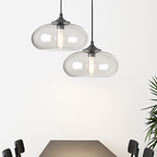 Sospensione design ovale in vetro Ball