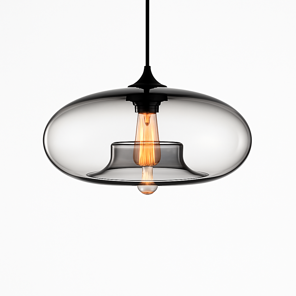 Sospensione design ovale in vetro Ball