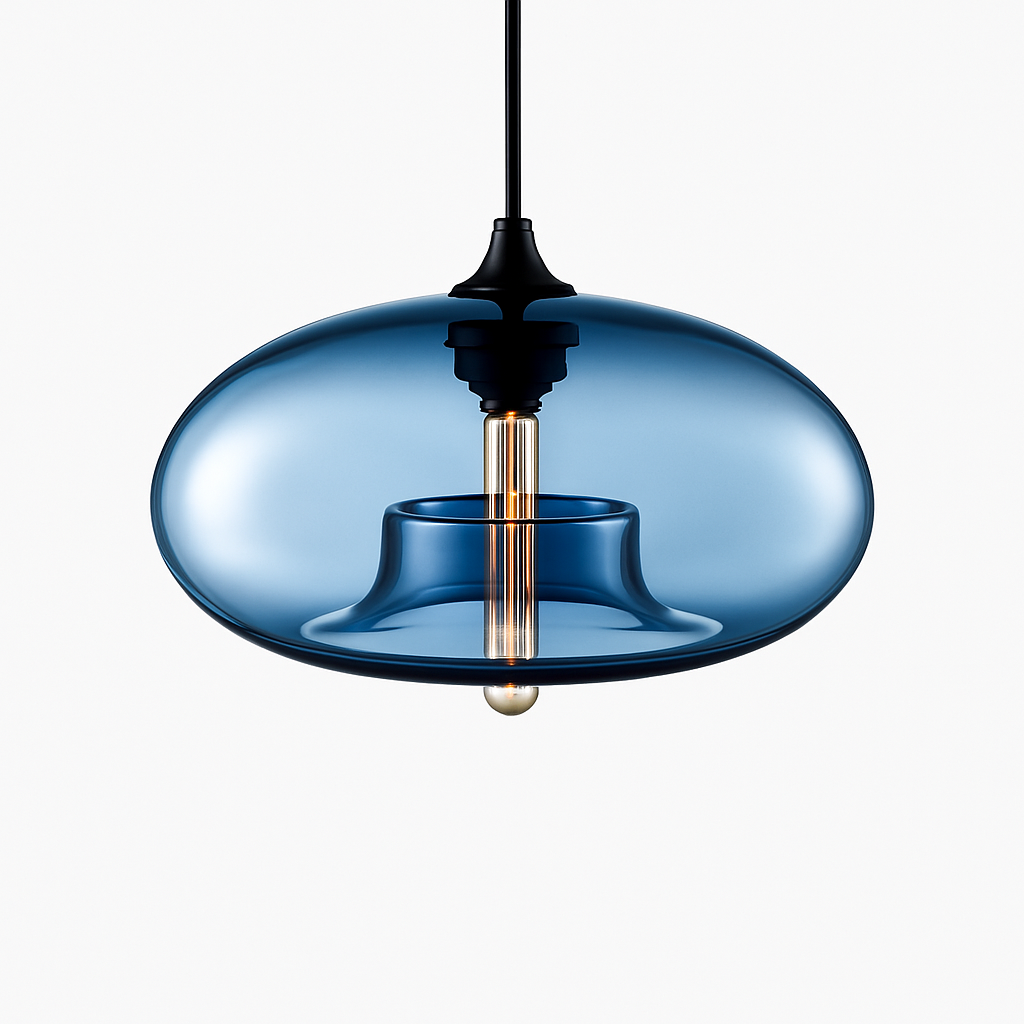 Sospensione design ovale in vetro Ball