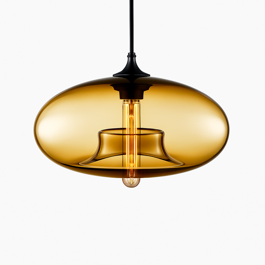 Sospensione design ovale in vetro Ball