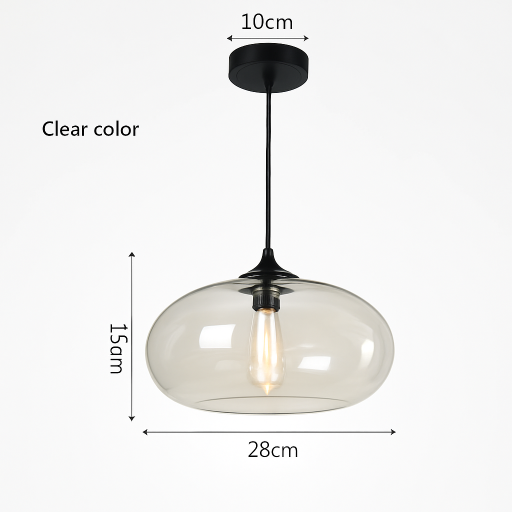 Sospensione design ovale in vetro Ball