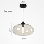 Sospensione design ovale in vetro Ball