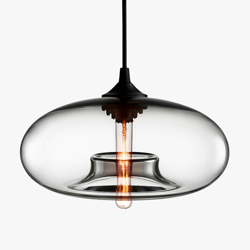 Sospensione design ovale in vetro Ball