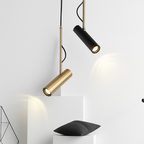 Design della sospensione orientabile con stelo dorato