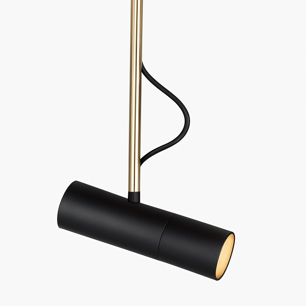 Design della sospensione orientabile con stelo dorato
