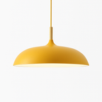 Sospensione in alluminio colorato e stelo in legno