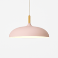 Sospensione in alluminio colorato e stelo in legno