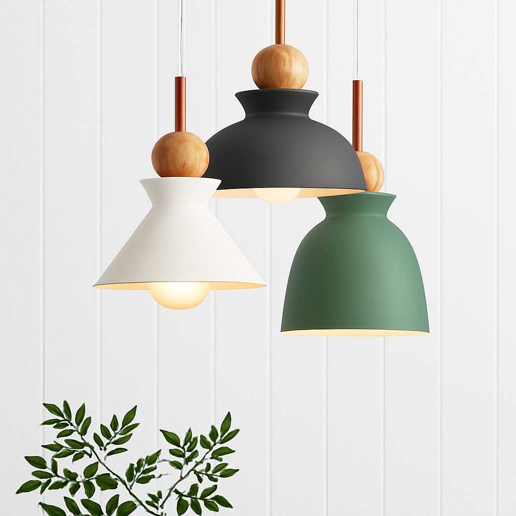 Sospensione in metallo colorato di diverse forme Nordic
