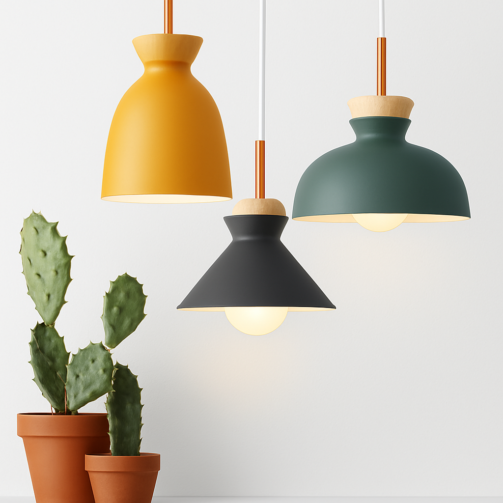 Sospensione in metallo colorato di diverse forme Nordic