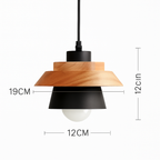 Sospensione in metallo colorato e legno di forme diverse Nordic