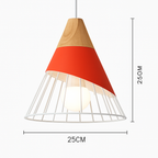 Sospensione in metallo colorato e legno di forme diverse Nordic