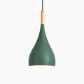 Sospensione LED in metallo colorato e bastone in legno Nordic