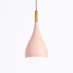 Sospensione LED in metallo colorato e bastone in legno Nordic