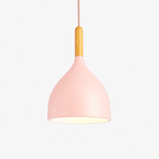 Sospensione LED in metallo colorato e bastone in legno Nordic