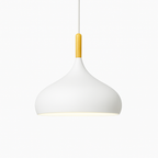 Sospensione LED in metallo colorato e bastone in legno Nordic
