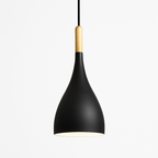 Sospensione LED in metallo colorato e bastone in legno Nordic