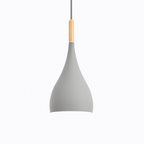 Sospensione LED in metallo colorato e bastone in legno Nordic