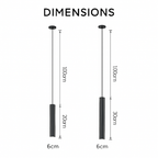 Sospensione LED a tubo cilindrico